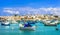 Marsaxlokk village with traditional colorful fishing boats Luzzu