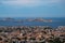 Marseille aerial view from Notre-Dame de la Garde Church, Provence, France