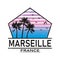 Marseille. City of France. Editable vector logo design.