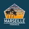 Marseille. City of France. Editable vector logo design.