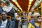 Marseille, France, 10/07/2019: People ride in a subway car