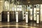 Marseille, France, 10/07/2019: Turnstiles at the entrance to the metro