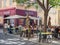 Marseille, France - May 15th 2022: Busy restaurant terrace in the old town