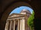 Marseille, France - May 15th 2022: Historic arcade and the curch at Vieille Charite