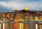 Marseille, France panorama at night.