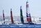 Marseille, France â€“ September 20 21 & 22, 2019: Teams Great Britain, Australia, China & Japan during sailGP final World Series