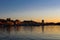 Marseille harbor at sunset