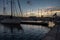 Marseille, Provence, France - View over the sea and ships at the old harbor at dusk