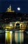 Marseilles harbour moon night