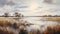 Marsh Of Australia: A Serene Landscape Painting