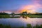 Marsh sunset with reflections from Chincoteague Island in Virginia
