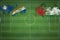 Marshall Islands vs Palestine Soccer Match, national colors, national flags, soccer field, football game, Copy space