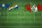 Marshall Islands vs Peru Soccer Match, national colors, national flags, soccer field, football game, Copy space