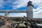 Marshall Point Light as seen from the rocky coast of Port Clyde, Maine.