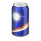 Marshallese flag painted on the drink metallic can. 3D rendering