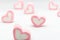 Marshmallow hearts valentine\'s day on white background