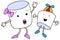 Marshmallow Mom Son Cartoon Characters