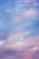 Marshmallow pink dawn on the sky, background, vertical. Space for text