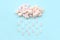 Marshmallow rain cloud. Cute metaphorical weather concept