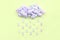 Marshmallow rain cloud. Cute metaphorical weather concept