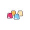 Marshmallow sweet and candies icon line fill
