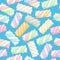 Marshmallow twists seamless pattern vector illustration.