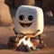 marshmellow cute pixar disney cartoon charachter made live playing and cheerful tasty live dessert