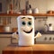 marshmellow cute pixar disney cartoon charachter made live playing and cheerful tasty live dessert