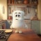 marshmellow cute pixar disney cartoon charachter made live playing and cheerful tasty live dessert