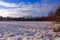 Marshy moorland covered with snow