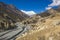 Marsjandi-Khola river. Annapurna circuit trek. Himalayan mountains
