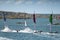 MARSTRAND, SWEDEN - JULI 3, 2019: GKSS Match Cup Sweden - Big Boat Race M32 Catamaran Competition at Marstrand Sweden.