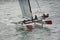 MARSTRAND, SWEDEN - JULI 3, 2019: GKSS Match Cup Sweden - Big Boat Race M32 Catamaran Competition at Marstrand Sweden.