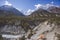 Marsyandi river valley. Himalayan mountains. Nepal