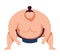 Martial art, traditional japanese art sumo sport, heavy, fat man design cartoon style vector illustration, isolated on