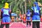 Martial arts of human chess in a festival on the beach of Nha Trang city