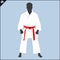 Martial arts karate man in kimono WKF