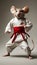 Martial Arts Miniature: Mouse\\\'s Karate Stance in Dynamic Display