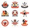 Martial Clubs Colorful Emblems