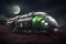 Martian Green Train transports life to new worlds. A futuristic vision of colonization. Generative AI