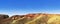 `Martian landscape` in the Kyzyl-Chin tract, Chui steppe, Gorny Altai, panorama.