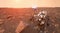 Martian rover Curiosity on surface of red planet Mars