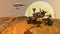 Martian rover and drone,mars planet exploration Elements of this image furnished by NASA 3d illustration