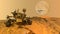 Martian rover and drone,mars planet exploration Elements of this image furnished by NASA 3d illustration