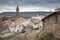 Martin del Rio town and the Nuestra Senora de la Asuncion church, province of Teruel, Spain