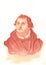 Martin Luther Watercolour Portrait