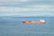Martin`s Haven, Wales - July 1, 2017: Crude oil tanker Eagle Bergen in St. Brides Bay seen from Martin`s Haven Pembrokeshire, We