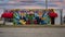 Martinez Stockyard Center mural by unknown artist on Main Street near the Fort Worth Stockyards.