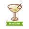Martini drink isolated on white vector flat illustration