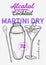 Martini dry cocktail illustration, vector hand drawn alcohol drink